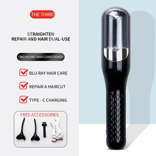 2 in 1 Hair Split Ends Trimmer Charging Professional Hair Cutter Smooth End Cutting Clipper Beauty Set Hair Straightener