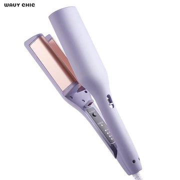 【wavy chic】French wave curling iron, romantic French egg roll curling iron, water ripple egg roll 32MM French V-shaped curling iron, 4-speed temperature adjustment, fast heating adjustable temperature, suitable for any hairstyle hair type