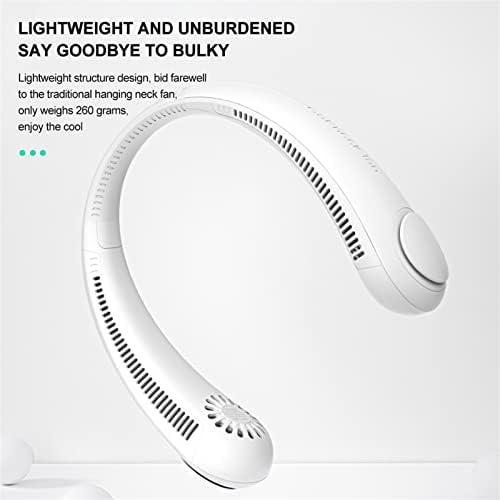 Portable Neck Fan, Hands Free Bladeless Fan, 2000 mAh Battery Operated Wearable Personal Fan, Leafless, Rechargeable, Headphone Design