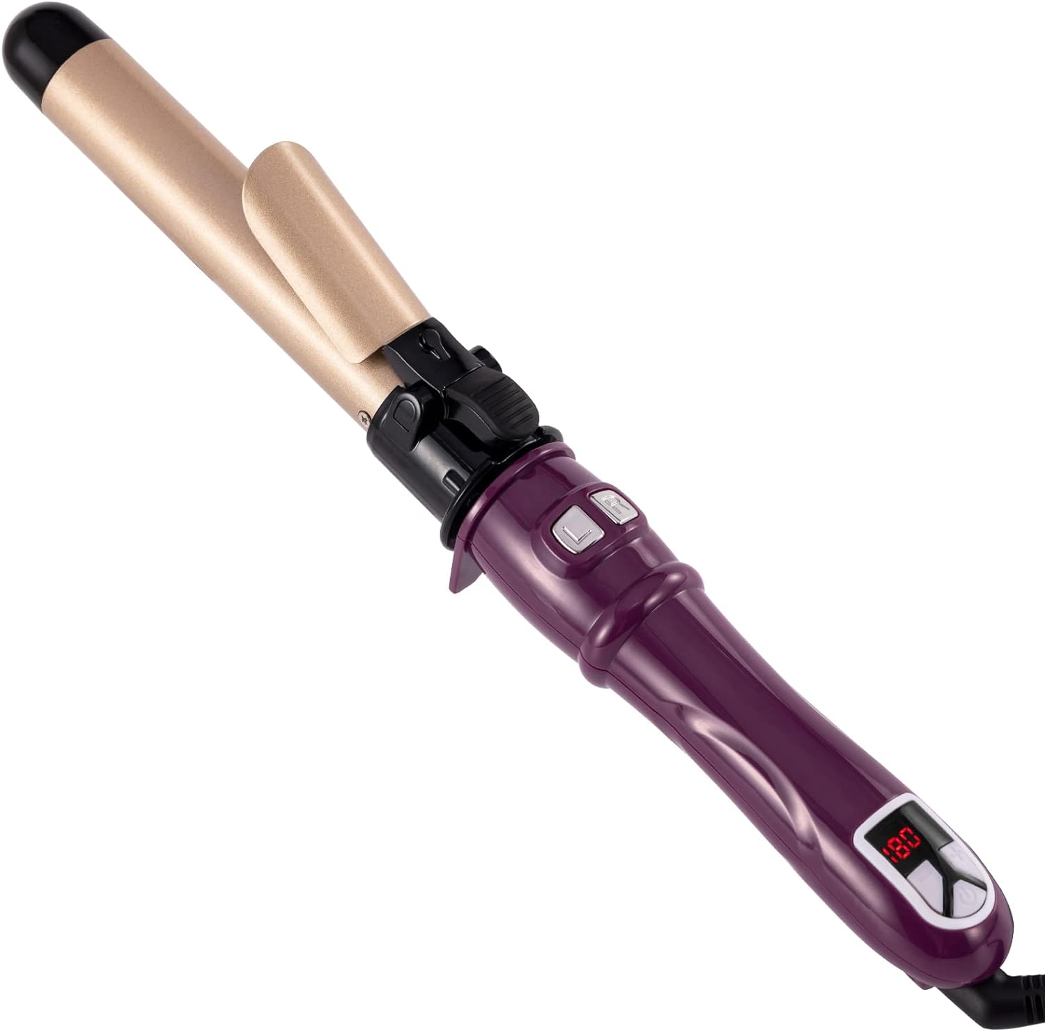 Automatic Curling Iron Wand, Rotating Hair Curler for Long Hair, Auto Hair Styling Curler Dual Voltage Ceramic Tourmaline Curling Iron 1.1inch