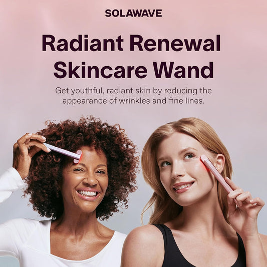 Solawave 4-in-1 Radiant Renewal Wand, Face Skincare Wand with Facial Massager, Facial Wand