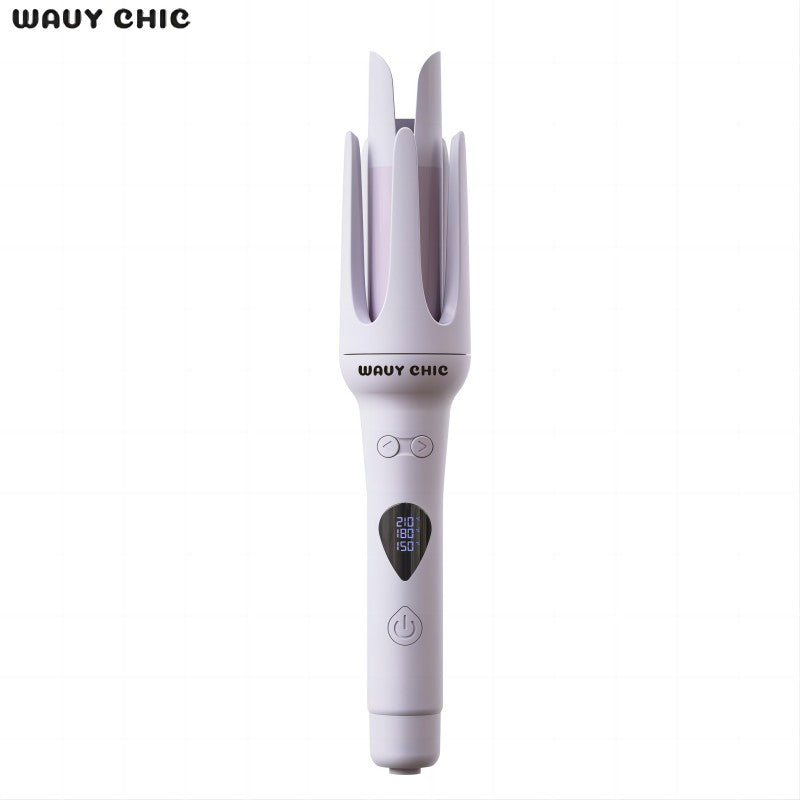 【wavy chic】 Fully Automatic Curling Wand, Electric Rotating Big Wave Curling Device, Non-Harmful Negative Ion Curling Wand, Bi-Directional Rotating Curling Iron, Creates Long Lasting Salon Shine Curls, Suitable for All Hair Types.
