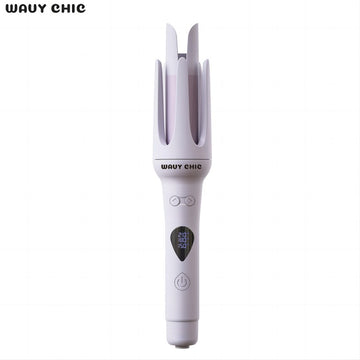 【wavy chic】 Fully Automatic Curling Wand, Electric Rotating Big Wave Curling Device, Non-Harmful Negative Ion Curling Wand, Bi-Directional Rotating Curling Iron, Creates Long Lasting Salon Shine Curls, Suitable for All Hair Types.